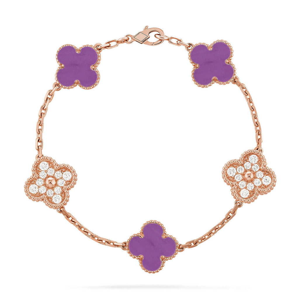 [sparkle Jewelry ] CLOVER 5 MOTIF VIOLET BRACELET COLLECTION