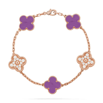 [sparkle Jewelry ] CLOVER 5 MOTIF VIOLET BRACELET COLLECTION