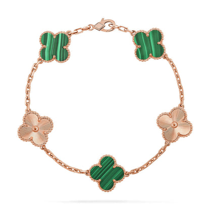 [sparkle Jewelry ] CLOVER 5 MOTIF MALACHITE BRACELET COLLECTION