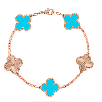 [sparkle Jewelry ] CLOVER 5 MOTIF TURQUOISE BRACELET COLLECTION