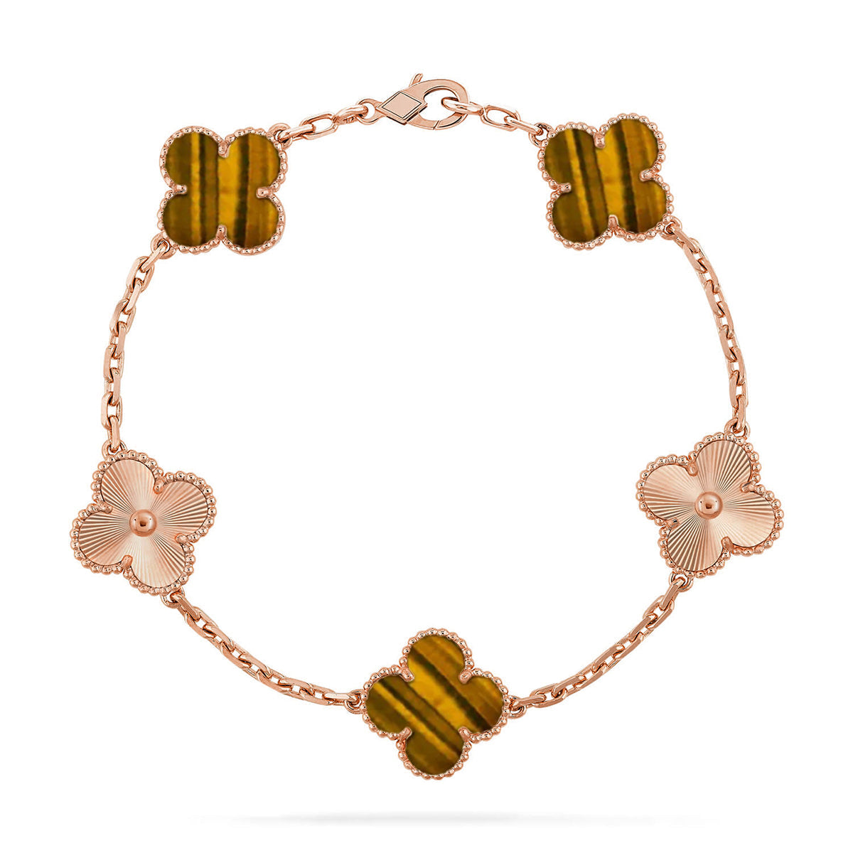 [sparkle Jewelry ] CLOVER 5 MOTIFS TIGER EYE BRACELET COLLECTION