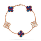 [sparkle Jewelry ]CLOVER 5 MOTIF COLOR GEMSTONES BRACELET COLLECTION