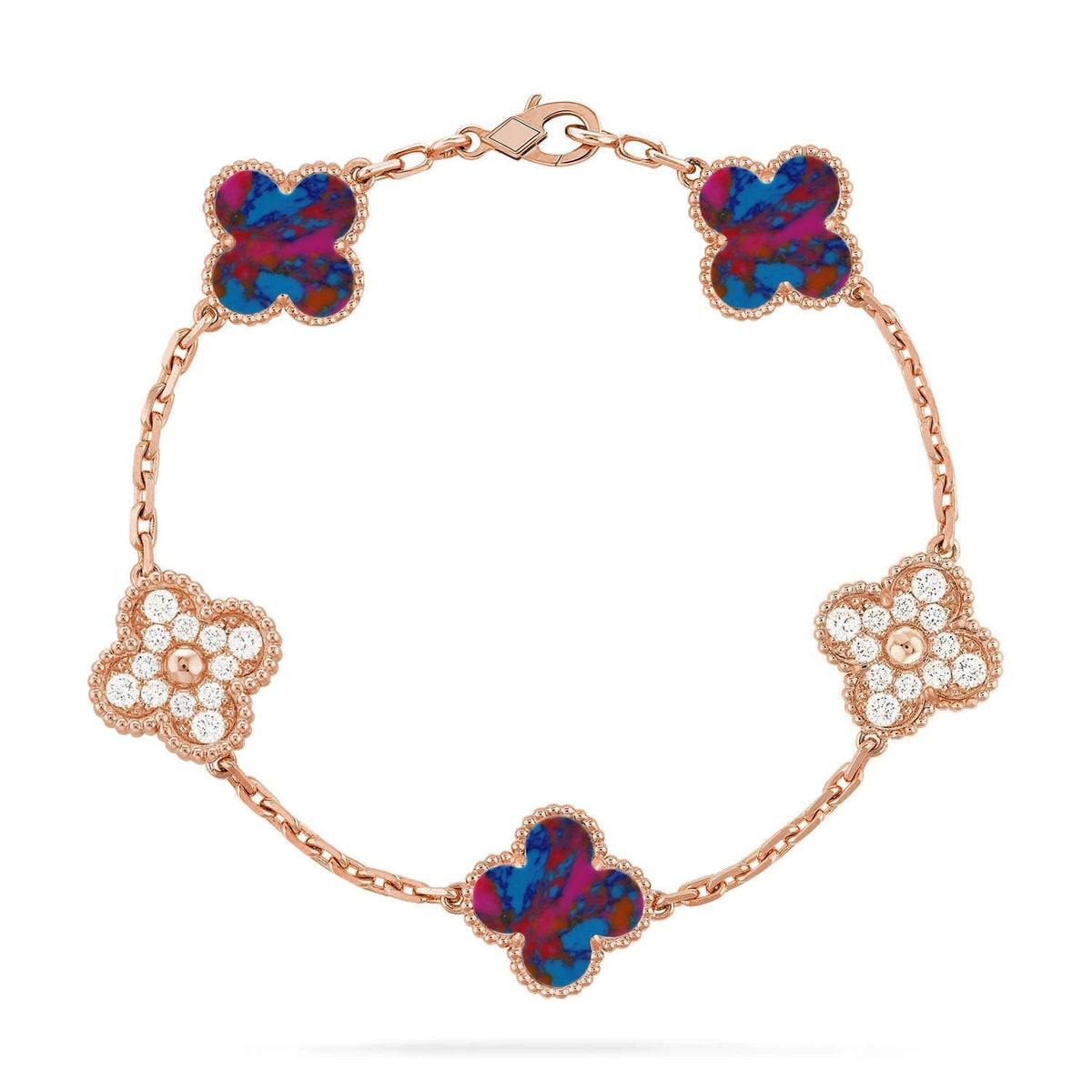 [sparkle Jewelry ]CLOVER 5 MOTIF COLOR GEMSTONES BRACELET COLLECTION