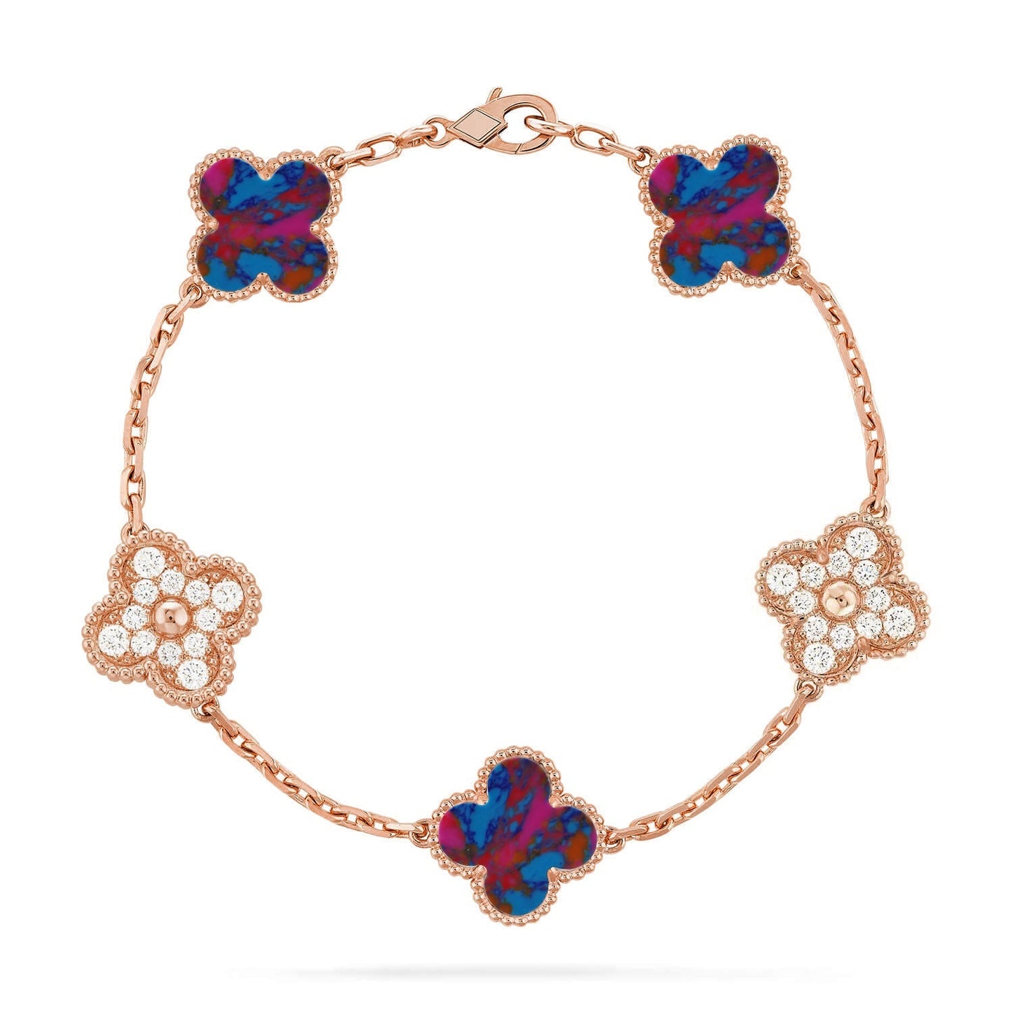 [Sparkle]GLÜCKKLEE-ARMBAND MIT 5 MOTIVEN - MULTI-EDELSTEIN-KOLLEKTION