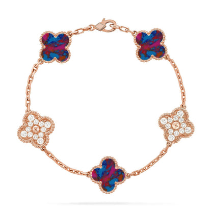 [Sparkle]GLÜCKKLEE-ARMBAND MIT 5 MOTIVEN - MULTI-EDELSTEIN-KOLLEKTION