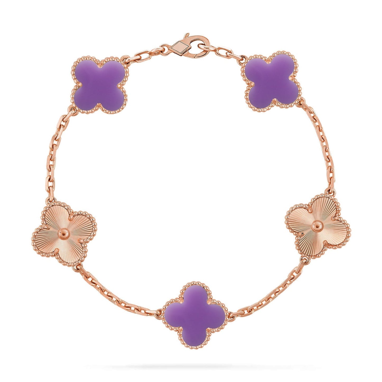 [Sparkle]LUCKY CLOVER 5-MOTIF BRACELET - LAVENDER COLLECTION