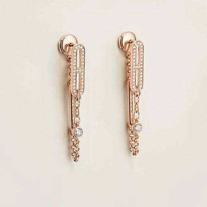 [Sparkle]CHAINE CHAOS DIAMOND DROP EARRINGS