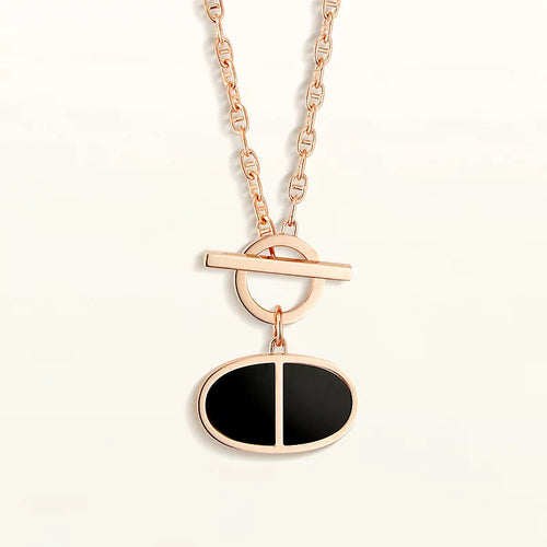 [Sparkle]CHAINE VERSO BLACK CERAMIC NECKLACE