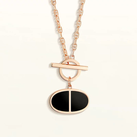 [Sparkle]CHAINE VERSO BLACK CERAMIC NECKLACE