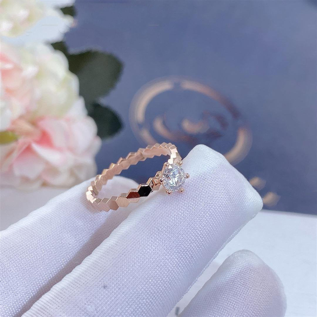 [sparkle Jewelry ]BEE LOVE RING PINK GOLD 1 DIAMOND