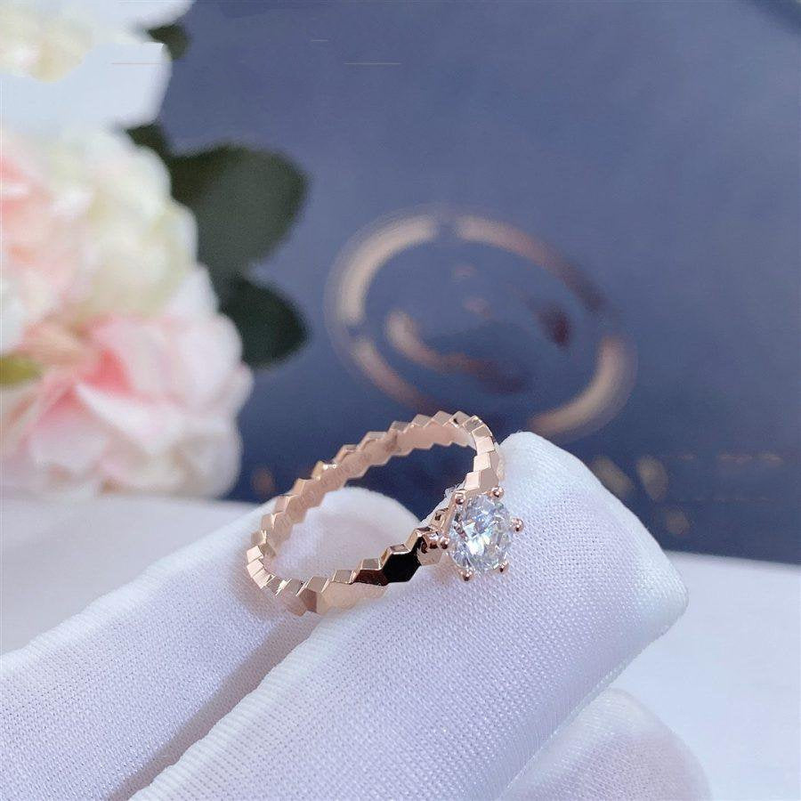 [sparkle Jewelry ]BEE LOVE RING PINK GOLD 1 DIAMOND