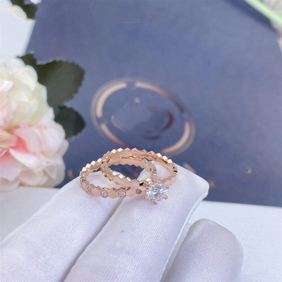 [sparkle Jewelry ]BEE LOVE RING PINK GOLD 1 DIAMOND