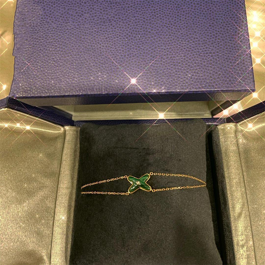 [sparkle Jewelry ]JEUX BRACELET MALACHITE PINK GOLD 1 DIAMOND