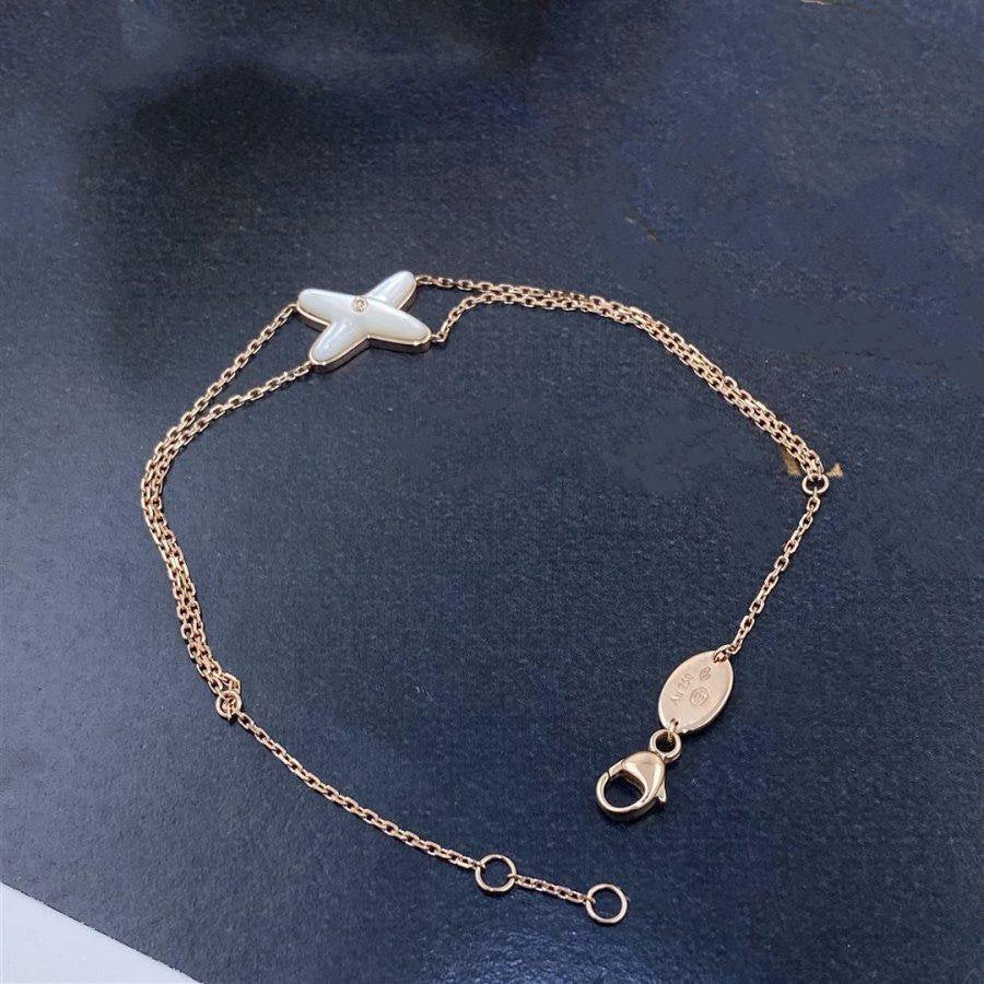 [sparkle Jewelry ]JEUX BRACELET WHITE MOP PINK GOLD 1 DIAMOND