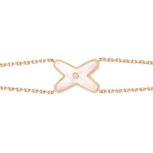 [Sparkle]JEUX ARMBAND WEISS PERLMUTT ROSÉGOLD 1 DIAMANT