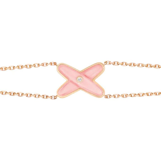 [Sparkle]JEUX ARMBAND PINK MOP ROSÉGOLD 1 DIAMANT