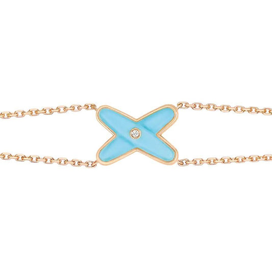 [Sparkle]ARMBANDSET TÜRQUISE ROSÉGOLD 1 DIAMANT