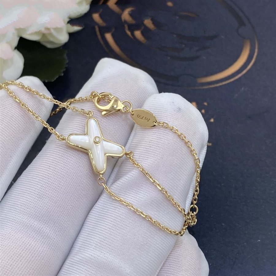 [sparkle Jewelry ]JEUX BRACELET WHITE MOP GOLD 1 DIAMOND