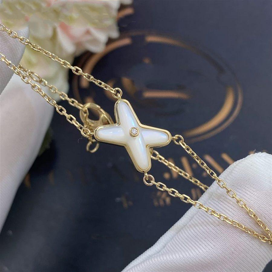 [sparkle Jewelry ]JEUX BRACELET WHITE MOP GOLD 1 DIAMOND