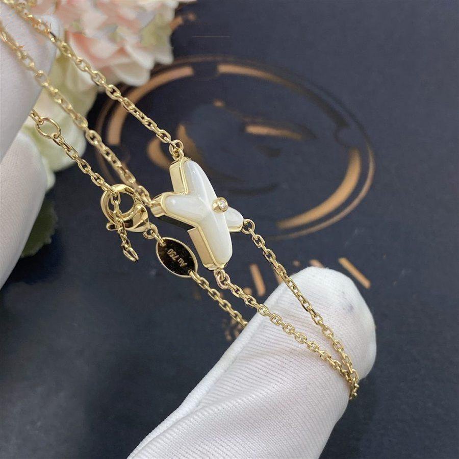 [sparkle Jewelry ]JEUX BRACELET WHITE MOP GOLD 1 DIAMOND