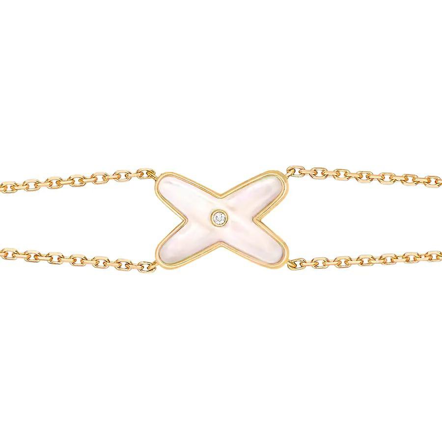 [sparkle Jewelry ]JEUX BRACELET WHITE MOP GOLD 1 DIAMOND