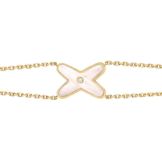 [Sparkle]JEUX ARMBAND WEISS PERLMUTT GOLD 1 DIAMANT