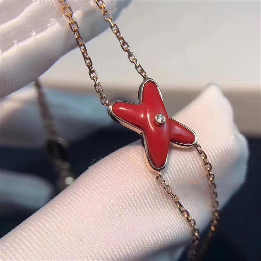 [sparkle Jewelry ]JEUX BRACELET CARNELIAN PINK GOLD 1 DIAMOND