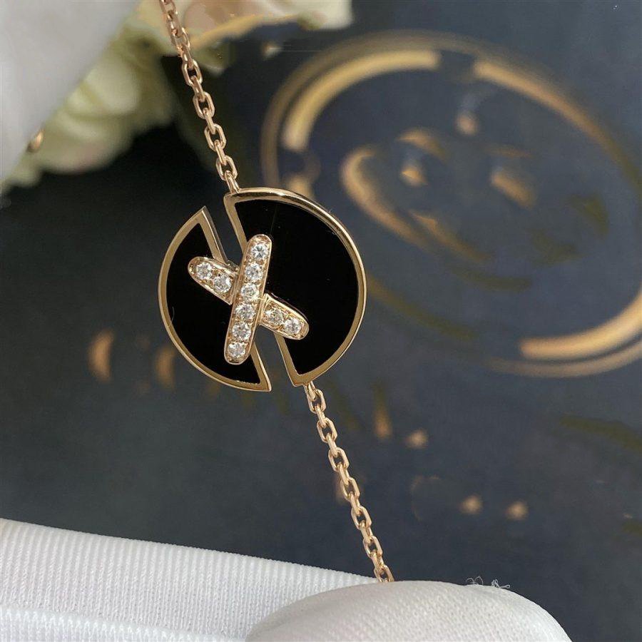 [sparkle Jewelry ]JEUX DE BRACELET ONYX PINK GOLD DIAMOND
