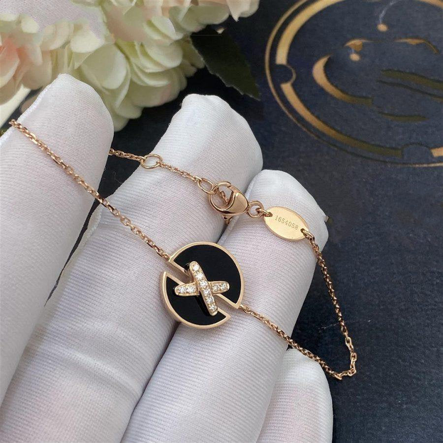 [sparkle Jewelry ]JEUX DE BRACELET ONYX PINK GOLD DIAMOND