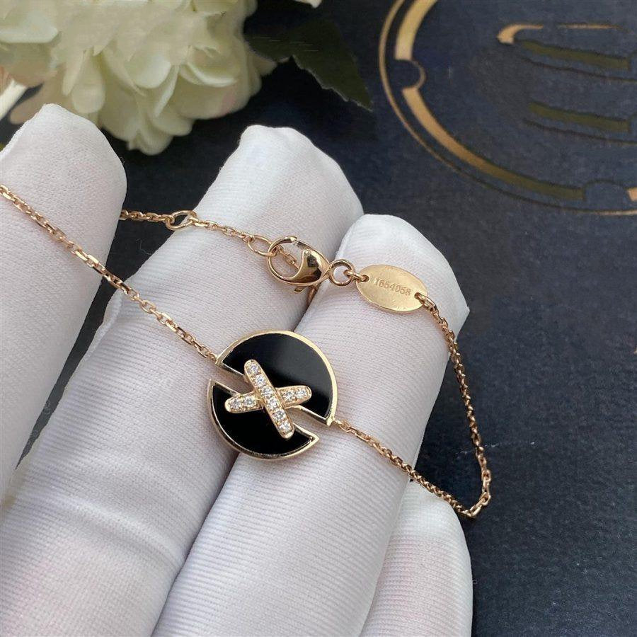 [sparkle Jewelry ]JEUX DE BRACELET ONYX PINK GOLD DIAMOND