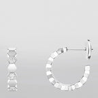 [sparkle Jewelry ]Hollow Design Four-Leaf Clover Flower Shape Earrings