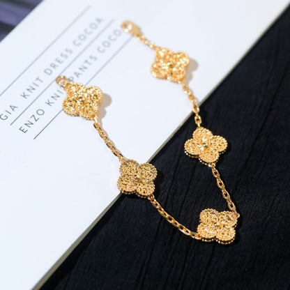 [Sparkle]GLÜCKKLEE-ARMBAND MIT 5 MOTIVEN – BRONZIERUNG