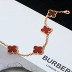 [sparkle Jewelry ] CLOVER 5 MOTIF RED CORNELIAN BRACELET COLLECTION