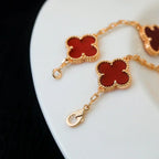 [sparkle Jewelry ] CLOVER 5 MOTIF RED CORNELIAN BRACELET COLLECTION