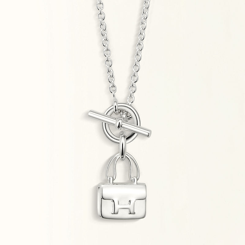 [Sparkle]POP H ANHÄNGER SILBERNE HALSKETTE
