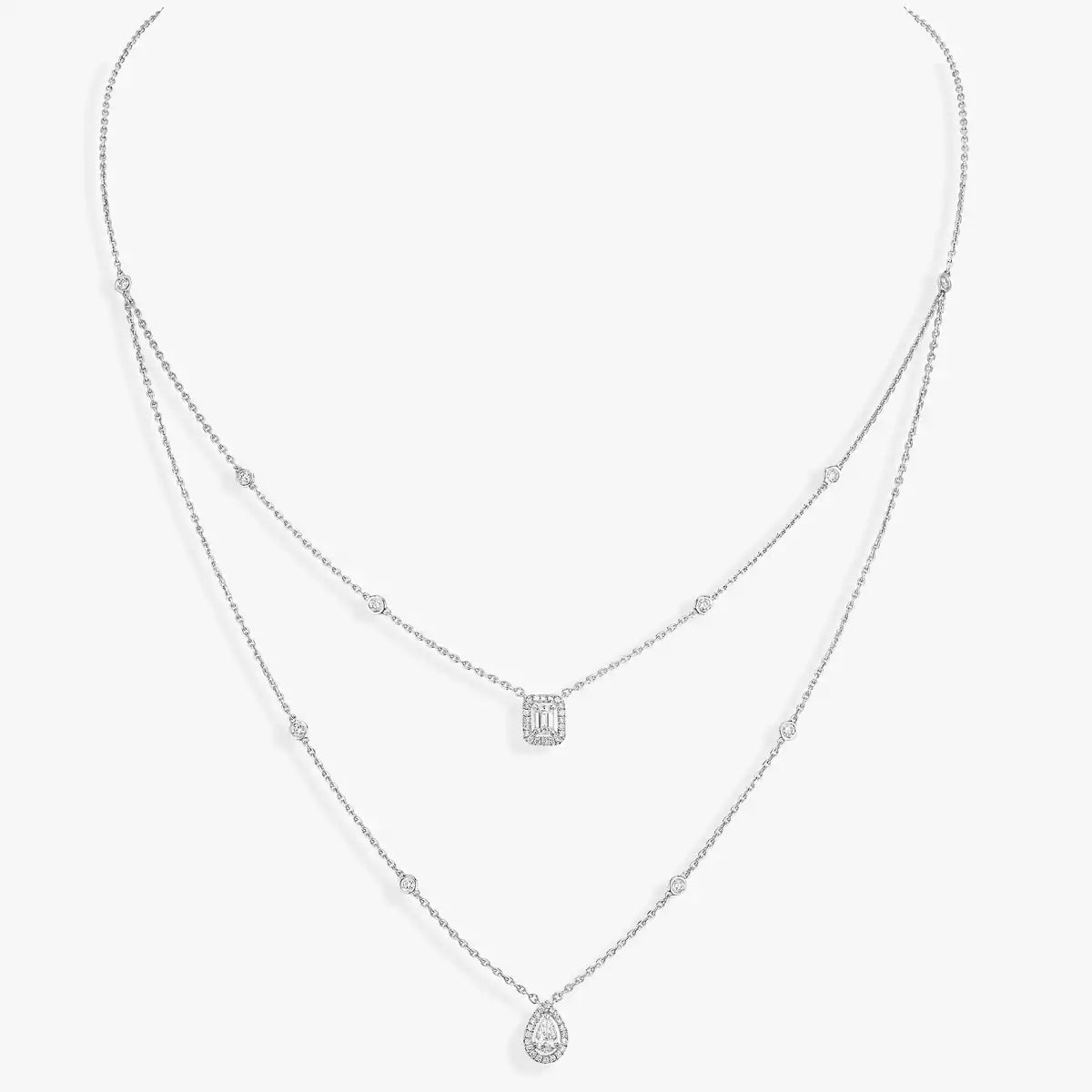 [sparkle Jewelry]Diamond Necklace My Twin 2 Rows