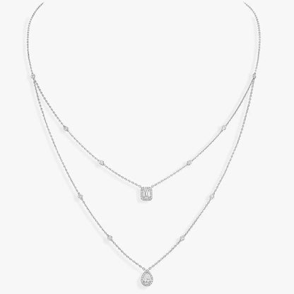 [sparkle Jewelry]Diamond Necklace My Twin 2 Rows