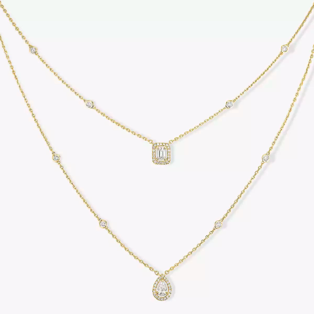 [sparkle Jewelry]Diamond Necklace My Twin 2 Rows
