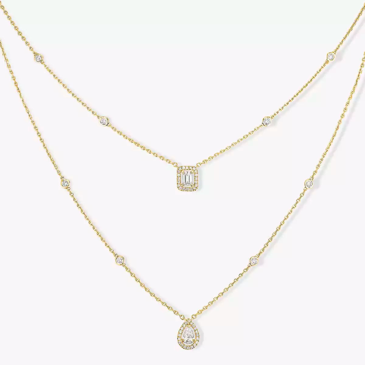 [sparkle Jewelry]Diamond Necklace My Twin 2 Rows