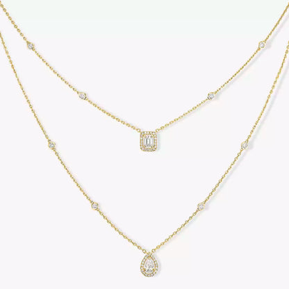 [sparkle Jewelry]Diamond Necklace My Twin 2 Rows