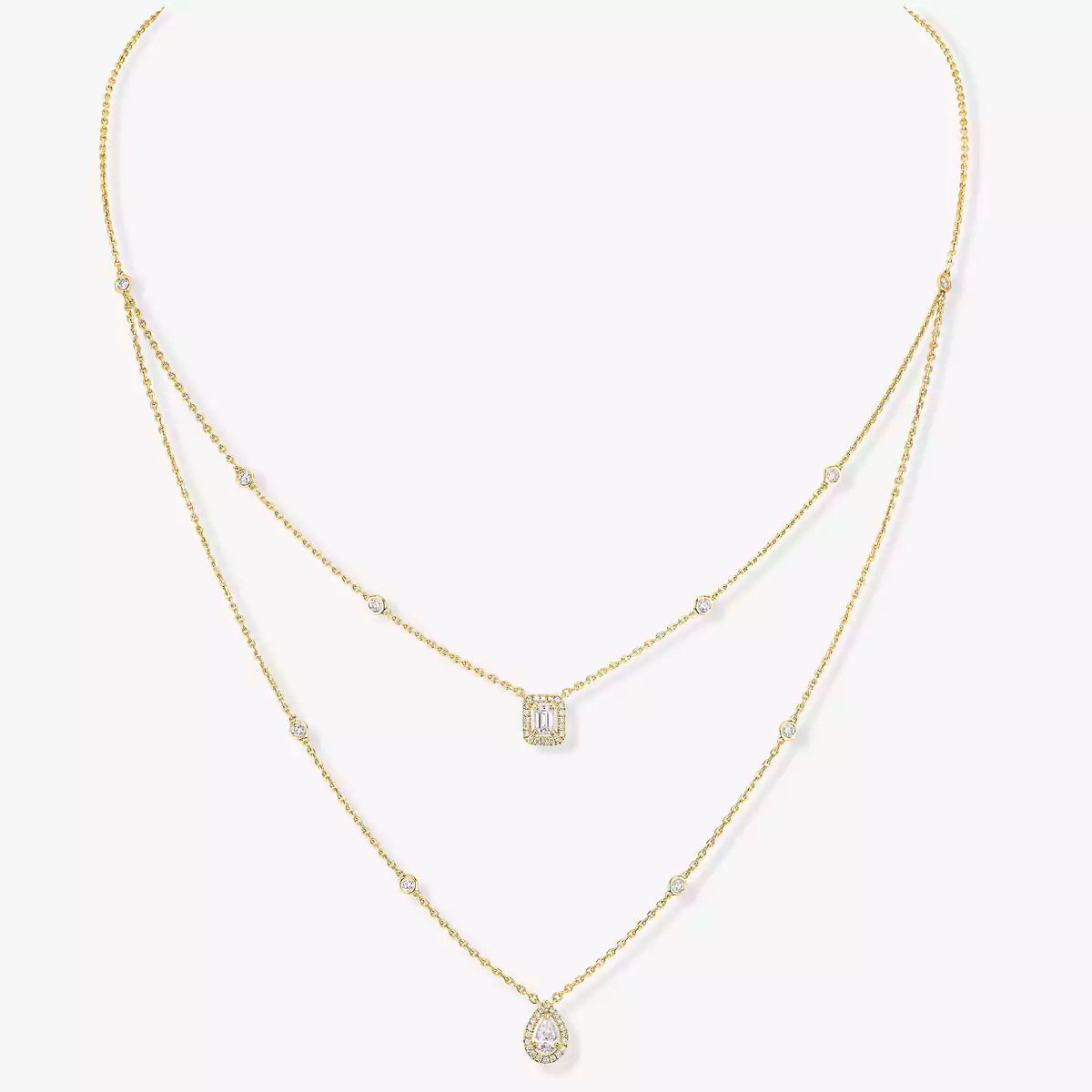 [sparkle Jewelry]Diamond Necklace My Twin 2 Rows