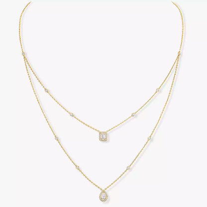 [sparkle Jewelry]Diamond Necklace My Twin 2 Rows