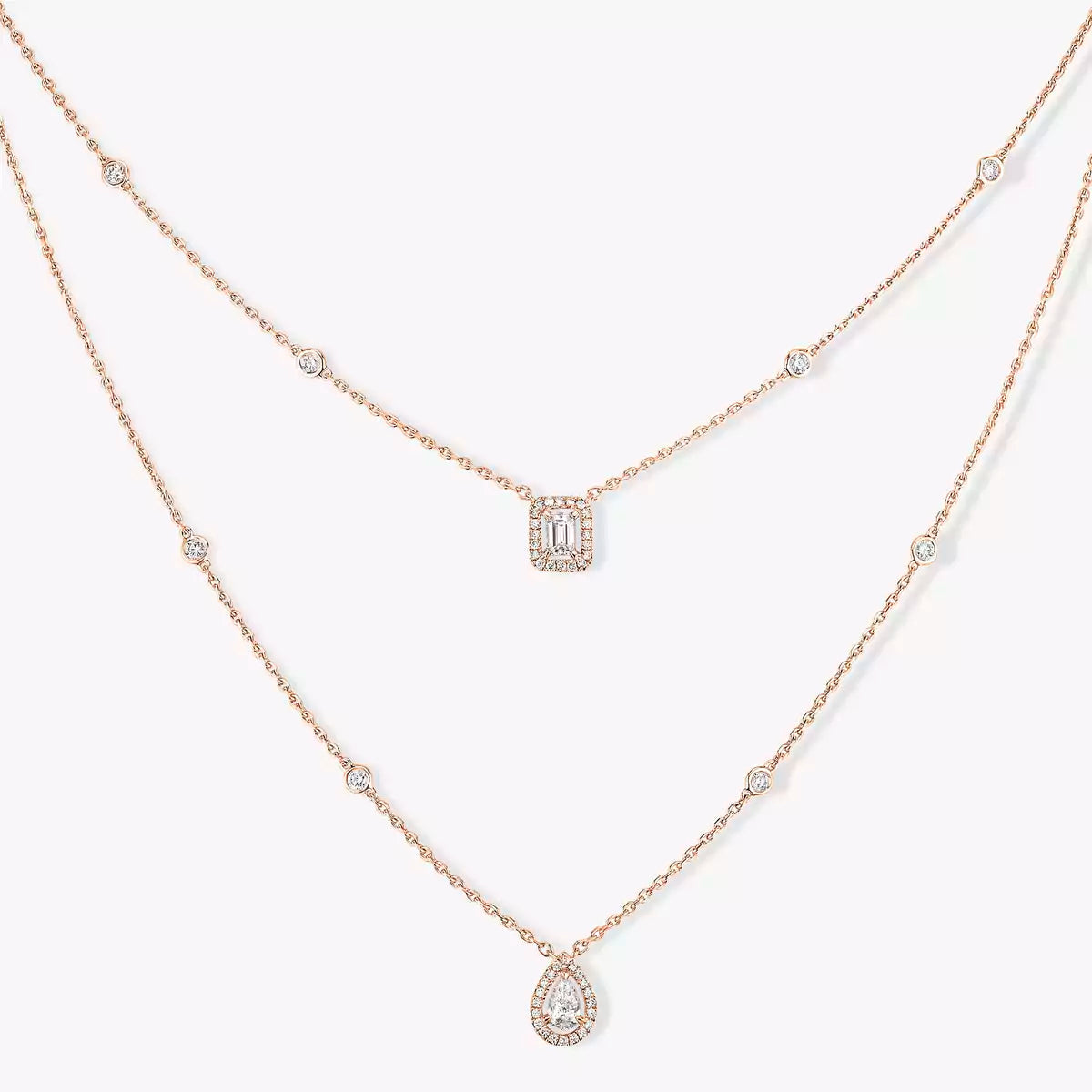 [sparkle Jewelry]Diamond Necklace My Twin 2 Rows