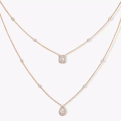 [sparkle Jewelry]Diamond Necklace My Twin 2 Rows