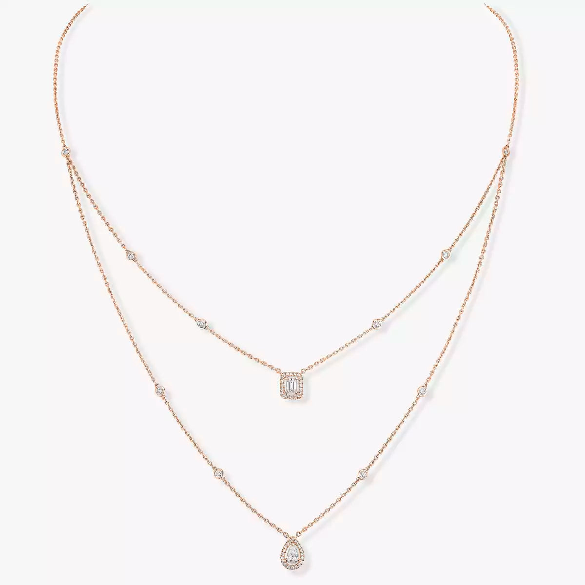 [sparkle Jewelry]Diamond Necklace My Twin 2 Rows