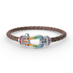 [sparkle Jewelry ]FORC LARGE HORSESHOE  COLORED DIAMOND BRACELET SILVER