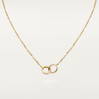 [sparkle Jewelery]LOVE DOUBLE RING HALF DIAMOND NECKLACE