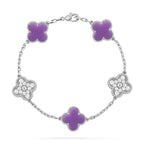 [sparkle Jewelry ]CLOVER 5 MOTIF LIGHT PURPLE BRACELET COLLECTION