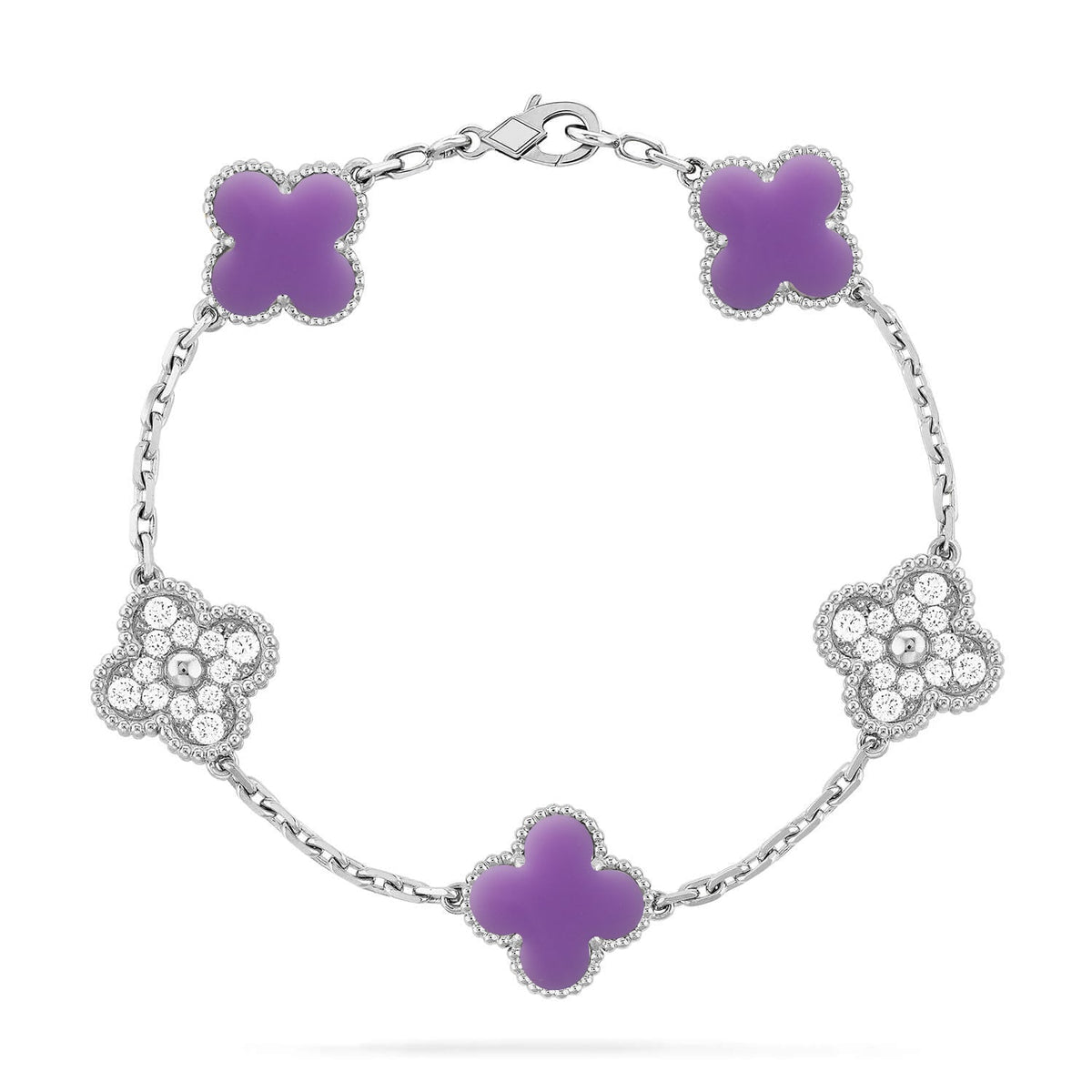 [sparkle Jewelry ]CLOVER 5 MOTIF LIGHT PURPLE BRACELET COLLECTION