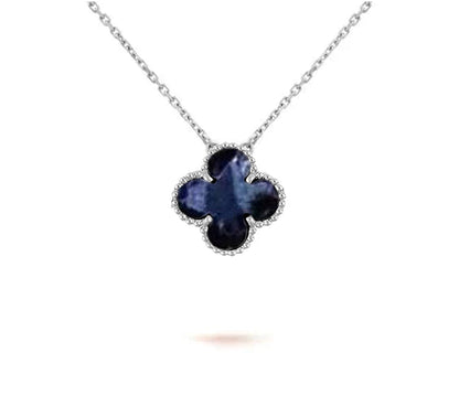[Sparkle]15MM KLEEBLATT ANHÄNGER HALSKETTE WEISSGOLD KOLLEKTION